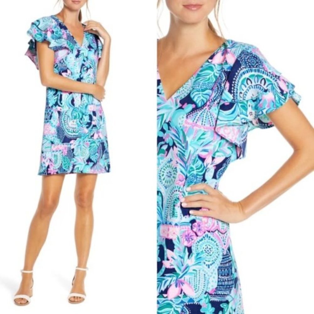 💕LILLY PULITZER Kathie Dress Lookin Sharp 00 NWT - Picture 4 of 16